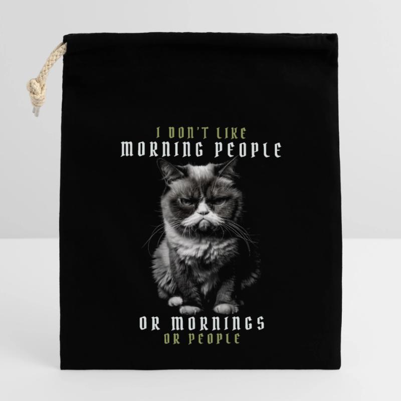 Ich mag keine Morgenmenschen oder Morgenmenschen oder Menschen Verschließbarer Geschenkbeutel aus Baumwolle (14x20cm)