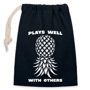 Funny Swinger Upside Down Pineapple Sexual - Closable cotton gift bag (14x20cm) - navy - Front