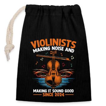 Les violonistes font du bruit et le font sonner bien - Sac cadeau en coton avec cordon (14 x 20 cm) - noir - Devant