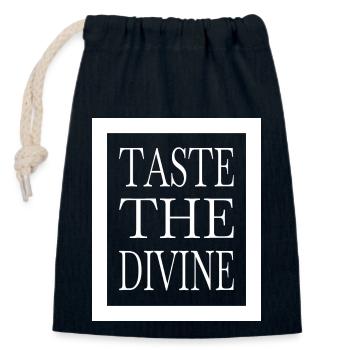 flavor blissful cooking culinary pleasure - Closable cotton gift bag (14x20cm) - navy - Front