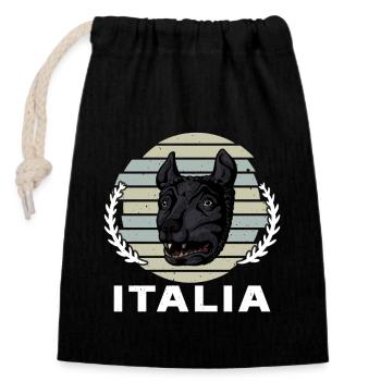 Rome Sculpture Loup Mythologie Antique Histoire - Sac cadeau en coton avec cordon (14 x 20 cm) - noir - Devant