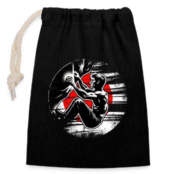Japan Climber – Distressed Boulderer Climbing - Verschließbarer Geschenkbeutel aus Baumwolle (14x20cm) - Schwarz - Vorne