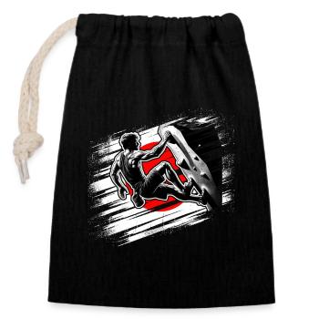 Japan Climber – Distressed Boulderer Climbing - Verschließbarer Geschenkbeutel aus Baumwolle (14x20cm) - Schwarz - Vorne