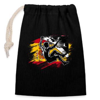 Spain Climber – Distressed Boulderer Climbing - Verschließbarer Geschenkbeutel aus Baumwolle (14x20cm) - Schwarz - Vorne