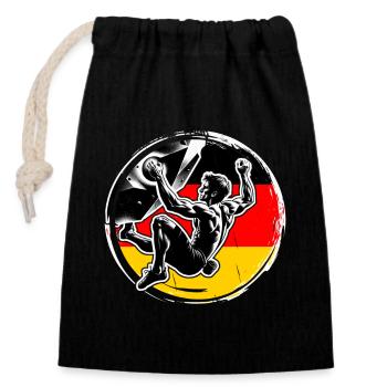 Germany Climber – Escalade de bloc en détresse - Sac cadeau en coton avec cordon (14 x 20 cm) - noir - Devant