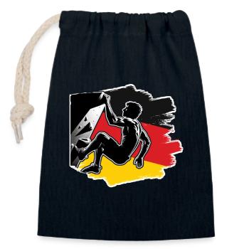 Germany Climber – Distressed Boulderer Climbing - Verschließbarer Geschenkbeutel aus Baumwolle (14x20cm) - Navy - Vorne