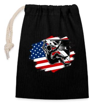 Grimpeur aux États-Unis - Boulder UK Boulderer Escalade - Sac cadeau en coton avec cordon (14 x 20 cm) - noir - Devant