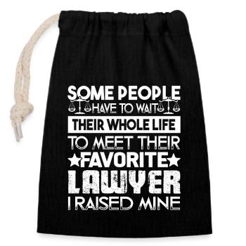 Lawyer Proud Parent Of A Lawyer - Closable cotton gift bag (14x20cm) - black - Front