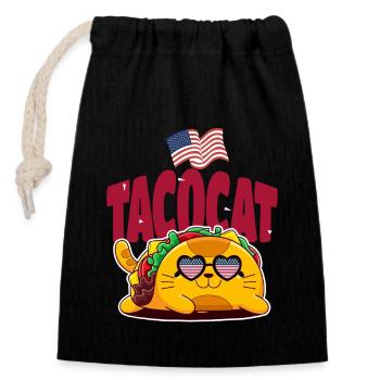 Taco - Closable cotton gift bag (14x20cm) - black - Front