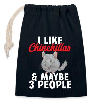 Chinchilla - Verschließbarer Geschenkbeutel aus Baumwolle (14x20cm) - Navy - Vorne