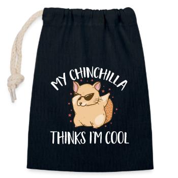 Chinchilla - Verschließbarer Geschenkbeutel aus Baumwolle (14x20cm) - Navy - Vorne