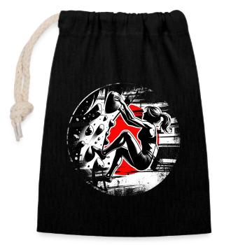 Japan Climber - Grimpeur de bloc femme - Sac cadeau en coton avec cordon (14 x 20 cm) - noir - Devant