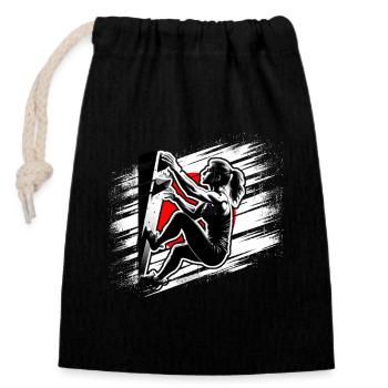 Japan Climber - Grimpeur de bloc femme - Sac cadeau en coton avec cordon (14 x 20 cm) - noir - Devant
