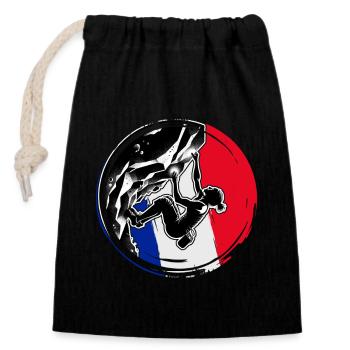 France Climber - Grimpeur de bloc femme - Sac cadeau en coton avec cordon (14 x 20 cm) - noir - Devant