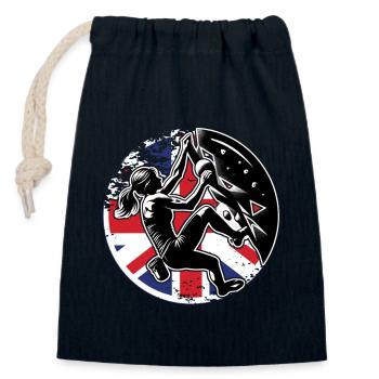 Großbritannien CLIMBER - UK Boulderer Climbing - Verschließbarer Geschenkbeutel aus Baumwolle (14x20cm) - Navy - Vorne