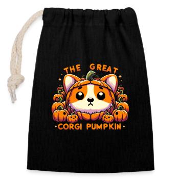 Chien d’horreur Halloween Spooky Dog Lover chien gothique - Sac cadeau en coton avec cordon (14 x 20 cm) - noir - Devant