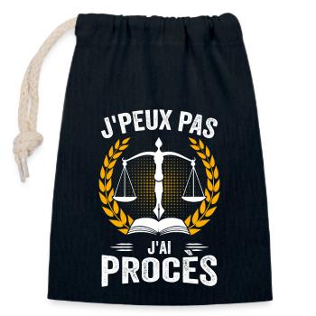 Lawyer - Justice - Law - Closable cotton gift bag (14x20cm) - navy - Front