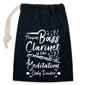 Play bass clarinet is like meditation only louder - Verschließbarer Geschenkbeutel aus Baumwolle (14x20cm) - Navy - Vorne