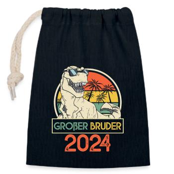 Grand Frère 2024 - Sac cadeau en coton avec cordon (14 x 20 cm) - bleu marine - Devant