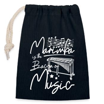 Marimba is the bacon of music - Closable cotton gift bag (14x20cm) - navy - Front