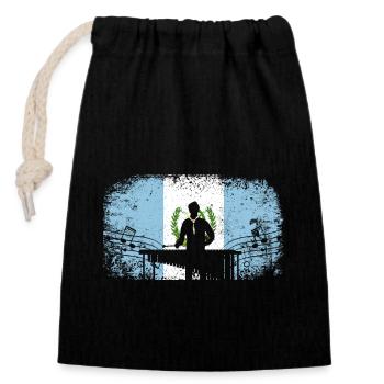 Guatemala flag marimba player marimbist - Closable cotton gift bag (14x20cm) - black - Front