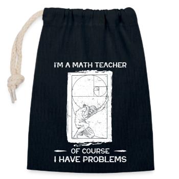 Mathe Lehrer Fibonacci Goldener Schnitt Kunst - Verschließbarer Geschenkbeutel aus Baumwolle (14x20cm) - Navy - Vorne