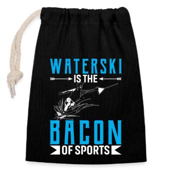 Waterski Is The Bacon Of Sports - Closable cotton gift bag (14x20cm) - black - Front