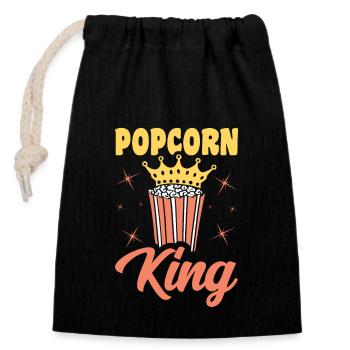 Popcorn King drôle Popped Corn cadeau - Sac cadeau en coton avec cordon (14 x 20 cm) - noir - Devant