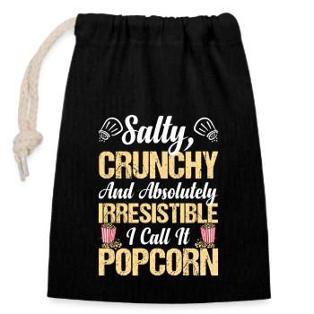 Maïs soufflé salé et croquant Maïs soufflé au beurre Maïs soufflé Maïs soufflé - Sac cadeau en coton avec cordon (14 x 20 cm) - noir - Devant