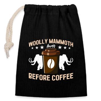 Amant de mammouth laineux avant le café des temps primitifs - Sac cadeau en coton avec cordon (14 x 20 cm) - noir - Devant