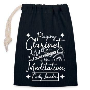 Playing clarinet is like meditation only louder - Verschließbarer Geschenkbeutel aus Baumwolle (14x20cm) - Navy - Vorne