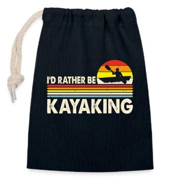 Kajak - Verschließbarer Geschenkbeutel aus Baumwolle (14x20cm) - Navy - Vorne