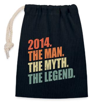 2014 Mann Mythos Legend Jahrgang Geburtstag - Closable cotton gift bag (14x20cm) - navy - Front