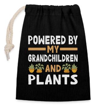 Powered by Grandchildren And Plants Design - Closable cotton gift bag (14x20cm) - black - Front