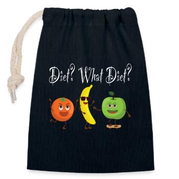 Diet What Diet Diät Obst Lustiger Spruch Abnehmen - Verschließbarer Geschenkbeutel aus Baumwolle (14x20cm) - Navy - Vorne