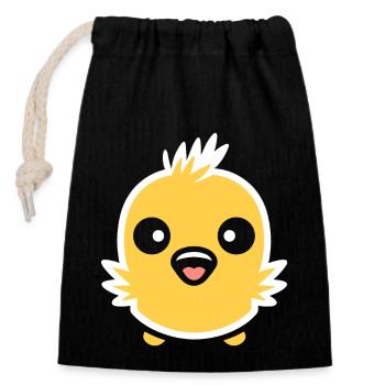 chick - Closable cotton gift bag (14x20cm) - black - Front