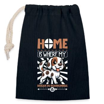 Home - Braque du Bourbonnais - Closable cotton gift bag (14x20cm) - navy - Front