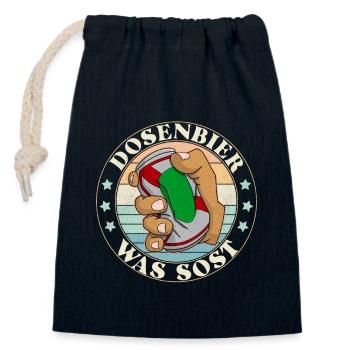 Bierdosen Trinker Saufen Alkohol Party Geschenk - Verschließbarer Geschenkbeutel aus Baumwolle (14x20cm) - Navy - Vorne