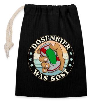Bierdosen Trinker Saufen Alkohol Party Geschenk - Verschließbarer Geschenkbeutel aus Baumwolle (14x20cm) - Schwarz - Vorne