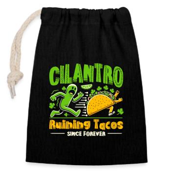 Cilantro Hater Hate Cilantro Soap Button - Closable cotton gift bag (14x20cm) - black - Front