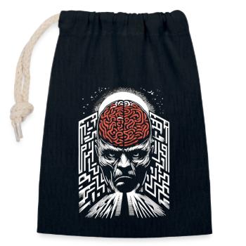 Horreur psychologique suspense psychiatrique - Sac cadeau en coton avec cordon (14 x 20 cm) - bleu marine - Devant