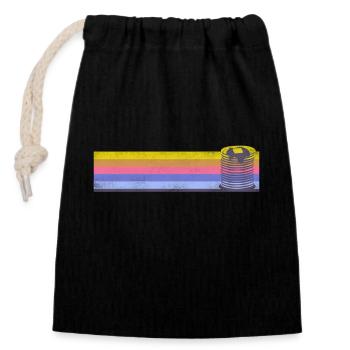Pancake Lover Kids Retro Vintage - Closable cotton gift bag (14x20cm) - black - Front