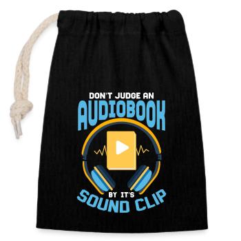 Au-delà du clip : la profondeur des livres audio - Sac cadeau en coton avec cordon (14 x 20 cm) - noir - Devant