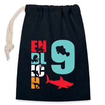 Finally 9 Shark - Closable cotton gift bag (14x20cm) - navy - Front