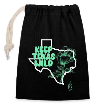 Wildflower Fields Wildflowers Bluebonnet - Closable cotton gift bag (14x20cm) - black - Front