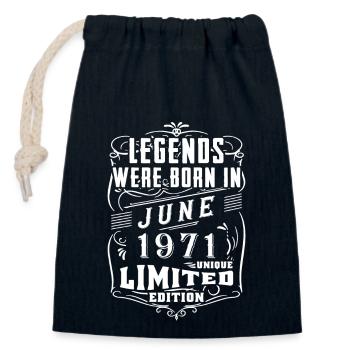 Birthday June 1971 Year Limited Edition - Closable cotton gift bag (14x20cm) - navy - Front