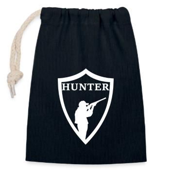 Hunter Badge Hunter Hunting Hobby Leisure - Closable cotton gift bag (14x20cm) - navy - Front