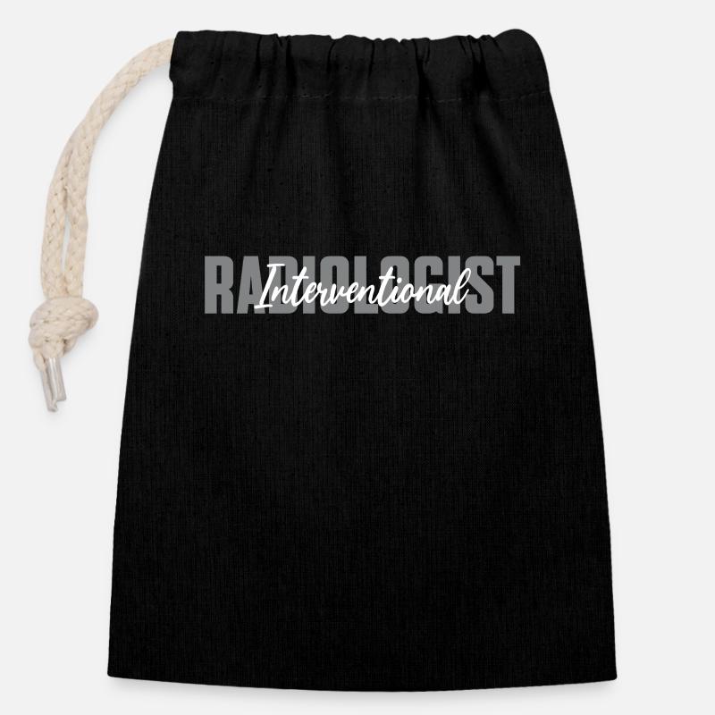 Radiologue interventionnel - Sac cadeau en coton avec cordon (14 x 20 cm) - noir