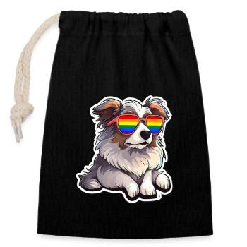 LGBTQ - Verschließbarer Geschenkbeutel aus Baumwolle (14x20cm) - Schwarz - Vorne
