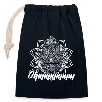 Hamsa Yoga Buddha Talisman Hindu Glück - Verschließbarer Geschenkbeutel aus Baumwolle (14x20cm) - Navy - Vorne
